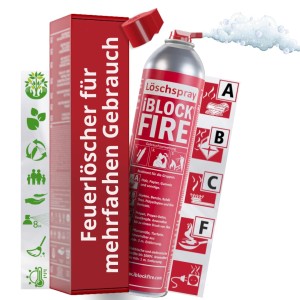 Feuerlöschspray 600ml iBlockFIRE 600PRO ABCF BIO für Haus, Büro, Auto