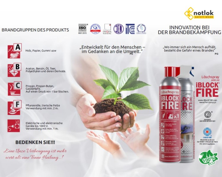 Feuerlöschspray – Gebrauchsanweisung