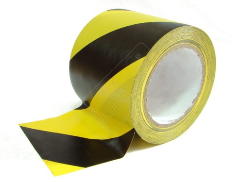 Taśma samoprzylepna czarn-żółta 10 cm / 33 mb