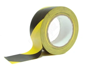 Selbstklebendes schwarz-gelbes Vinylband 5 cm / 33m.b., zur Markierung von Verkehrswegen
